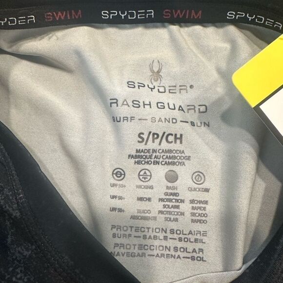 Spyder swim rashguard shirt men’s S new with tags black grey - Picture 8 of 11
